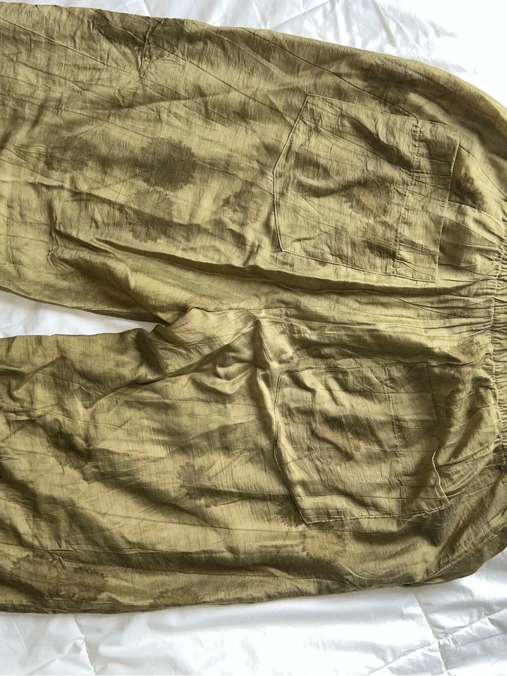 Zara Jacquard Floral Wide Leg Linen Pants